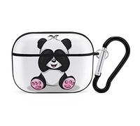 Lovely Cute Panda Print Case Cover for AirPods Pro Case 2nd/1st Generation with Key Chain Full Protective Durable Shockproof Wireless Headphone Case PC Hard