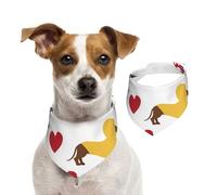 Lovely Dachshund Dog,Pet Bib Scarf Cats Dog Bandana Dogs Towel Bib Adjustable Pet Scarf,M