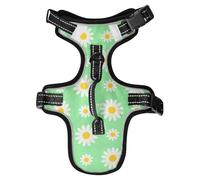 Lovely Daisy Floral Green White Reflective Dog Walking Gear for Dingo Working Stretchy Cat Harnesses with Handle chalecos para Perros Medium