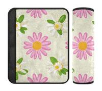 Lovely Daisy Floral Peach Beige 2 Pack car seat Strap Covers Stop seat Belt Cutting into Neck for Truck funda para cinturón de carro
