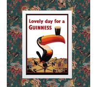 Lovely Day For A Guinness Drink Alcohol Poster Wall Art Print A4 & A3 (A3 Framed - White Frame)