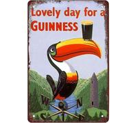 Lovely Day for a GUINNESS Vintage Metal Sign, Retro Toucan Beer Wall Décor 8x12 Inches