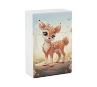 Lovely Deer Cigarette Case, Plastic Waterproof Shockproof, Airtight Push Open Cigarette Box, Capacity King Size Cigarette Holder, Portable Cigarette Container for Outdoor Travel Camping Office
