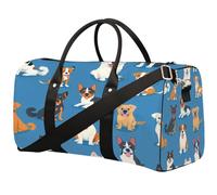 Lovely Dog Pattern Sports Tote Gym Bag for Men & Women, Water Resistant Foldable Travel Duffel Bag, Lightweight Carry-On Weekender Overnight Bag for Workout Hospital