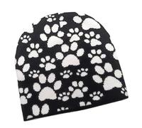 Lovely Dog Paws Pattern Hat For Adult Teens Popular Skull Hat Pilling Resistant Autumn Winter Outdoor Activity Brimless
