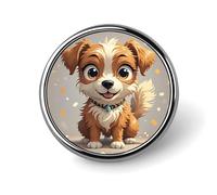 Lovely Dog Round Badge for Men Women, Durable & Stylish Lapel Pins, Lightweight Metal Badges for Shirts, Jackets, Hats