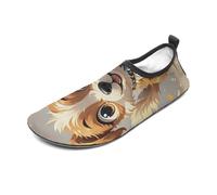 Lovely Dog Water Shoes for Men Women, Lightweight Stretch Swim Shoes with Anti-Slip Rubber Sole, Quick-Dry Aqua Socks for Pool, Beach, Surfing, Style, 8 Women/8 Men