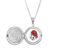 Lovely Dog Watercolor Clothes Illustration Locket Necklace Hold Picture Jewelry Birthday Gift