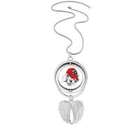 Lovely Dog Watercolor Clothes Illustration Pendant Angel Wings Rotating Necklace Jewelry