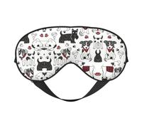 Lovely Dogs Print Sleep Eye Mask with Adjustable Strap Soft for Airplane Travel Relax Yoga Nap Meditation