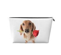 Lovely Dogs Print Toiletry Bag - Travel Makeup Storage Bag, Cosmetic Bags, Pu Leather Waterproof Lightweight Make Up Pouch Organiser for Girls, Women, and Men
