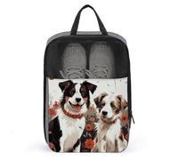 Lovely Dogs Shoe Bag Travel Shoe Organizer Water-Resistant Shoe Pouch with Zipper Sneaker Dust Bag, gray, One Size, Modern