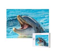 Lovely Dolphin Printed,300 Pieces Wooden Jigsaw Family Game Jigsaw Puzzles for Adults Teens Home Decor