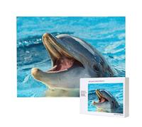 Lovely Dolphin Printed,500 Pieces Wooden Jigsaw Family Game Jigsaw Puzzles for Adults Teens Home Decor