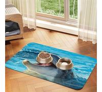 Lovely Dolphin Printed,Waterproof Pet Feeding Mat,PU Leather Placemats for Cat Dog Water Bowl,Food Mats,40x60cm