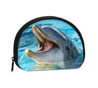 Lovely Dolphin PrintedSmall Makeup Sanitary Napkin Storage Bag,Women's Cosmetic Coin Purse