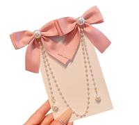 Lovely Double Bows Hair Clip Hair Styling Barrettes Hair Accessories For Toddler With Pearls Tassels For Music Festival