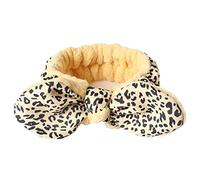 Lovely Elastic Hairband Leopard Print Plush Big Bows Soft For Head Wrap For Shower Beauty Skincare Striped Dot Headband Leopard Headwrap For Women Furry Elastic Headband