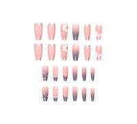Lovely False Nails | Adhesive Nail Set Press On Design | 24 Stylish Acrylic Nail Tips With Comfortable Fit Reusable Fingernail Decorations For Women’s Daily School And Home Use
