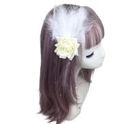 Lovely Feather Rose Shape Hair Clip for Girls Prom Party Hair Barrettes for Teenagers Adult Banquet Ponytail Hair Pin