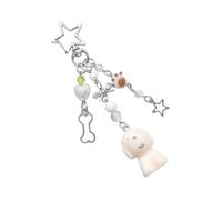 Lovely Flocking Korean Styles Dog Keychain Phone Accessory For Couples Who Love Lovely Designs And Collectibles, Yellow, 12X6.3CM