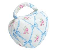 Lovely Floral Heart Shape Makeup Organizers Pouches Waterproof Travel Cosmetic Bag Storage Case for Women Girls Quilted Fabric Cosmetic Carriers