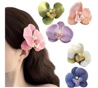 Lovely flower hair clip,Orchid Flower Hair Claw Clip,Flower Hair Clips Phalaenopsis Flower Clips Flower Claw Clips, Handmade Chic Chinese Orchid Flower Hair Clip Non-slip Floral Hair Accessory