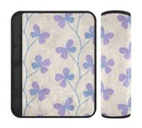 Lovely Flower Purple Beige 2 Pack Padded Seatbelt Strap Cover Stop seat Belt Cutting into Neck for Most Cars forro para cinturon de seguridad