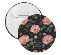 Lovely Flowers Badge Metal Round Pins, Lightweight Brooch for Backpack, Fashion Button Pins Badge for Shirts, Jackets, Shawl Coat, Unisex, 12PCS, Tinplate, metal round pins