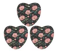 Lovely Flowers Car Air Freshener, 3 Pcs Love form Hanging Air Freshener Cards, Long Lasting Fragrance Scented Cards for Car, Home, Office Black-style