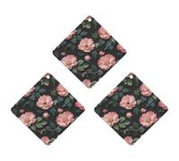 Lovely Flowers Car Air Freshener, 3 Pcs Rhombus Hanging Air Freshener Cards, Long Lasting Fragrance Scented Cards for Car, Home, Office Black-style