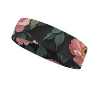Lovely Flowers Headbands for Women & Men Sports Headband, Fits All Head Sizes, Ultra Absorbent & Non-Slip Sweatband for Running, Yoga, Gym