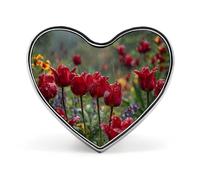 Lovely Flowers with Raining Cute Button Pins Heart Badge Cool Personalised Pattern Brooches for Bag Hat