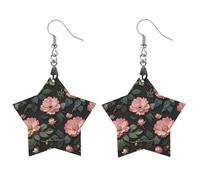 Lovely Flowers Wooden Earrings for Women, Vintage Elegant Wood Jewelry, Lightweight Earrings for Wedding, Party, Everyday Jewelry Gift, Love, Wood, wood