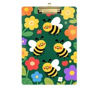 Lovely Forests Bee Flower boy clipboard Waterproof for Softball Coaches clipboard Teacher Size 9 x 12 Gold