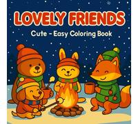 Lovely Friends: Cute - Easy Coloring Book of Christmas Animal with Dogs, Cats, and Woodland Buddies, for All Ages