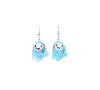Lovely Ghost Glow-In-The-Dark Dangle Earrings All Saints' Day Charm Spooky Pendant Earrings Halloween Party Jewelry Gifts for Women, Zinc, No Gemstone