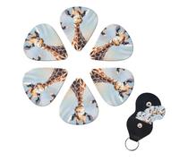 Lovely Giraffe Print Guitar Picks 6 Pack with Storage Box Organizer for Custom Guitars for Men Women Guitar Accessory Ukulele for