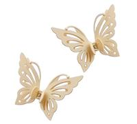 Lovely Gold Butterfly Curtain Tiebacks 2Pcs - SiegYma Cute Girlie Bedroom Curtain Holdbacks, Decorative Drapery Clips, Wall-Friendly Bow Tiebacks for Drapes(Yellow)