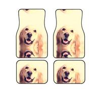 Lovely Golden Dog Printed car floor mats, front and rear, 4-piece set suitable for most cars, trucks, and vans