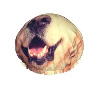 Lovely Golden Retriever Dog Printed Double-Layer Shower Cap, Reusable Shower Cap, Suitable For Various Hair Lengths