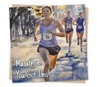 Lovely Good Luck Marathon Card For a Special Woman - Running, Runner - You Got This - Congratulations, Celebrations - For a Loved One, Relative, Family, Friend, Girlfriend, Wife