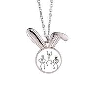 Lovely Halloween Skeletons Rabbit Necklace Pendant Bunny Animal Jewelry Gift