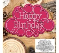 Lovely Happy Birthday Letter Greeting Card Metal Die Cuts,Snowflake Flower Leaf Cutting Dies Cut Stencils DIY Scrapbooking Decorative Embossing Paper Scrapbooking Card Making