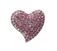 Lovely Heart Shaped Brooch for Women, Alloy Rhinestone Pink | Decorative Breastpin, Lightweight and Comfortable, for Anniversary and Valentine's Day, Clothes or Bags