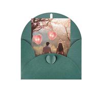Lovely Hearts Print Adorable Blank Cards& Envelopes,Unique Designs Perfect for Festivals, Invitations