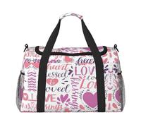 Lovely Hearts Print Duffel Bag for Travel Weekender Overnight Carry On Bag Women Men Gym Luggage Bag Carry on