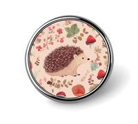 Lovely Hedgehog Badges Pin, Personalized Exquisite Round Badge, 1 Inch Button Pins for Women And Men, Decorative Metal Round Brooch for Clothing, Backpacks, And Hats