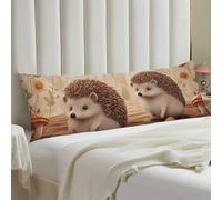 Lovely Hedgehog Body Pillow Case 20x54 Throw Pillow Cover with Hidden Zipper Breathable & Cozy Full Long Pillowcase Protector Spring Easter Cover for Sleeping Bedroom Couch Sofa Decor