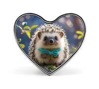 Lovely Hedgehog Buttons Pin Memorial Boutonniere for Wedding Groom Bride, Customize Lapel Heart Pin for Christmas, Men Women Costume Decorative Fashionable Brooches